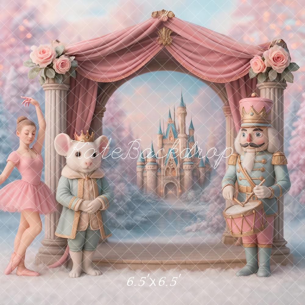 Kate Nutcracker Stage Castle Floral Arch Pink Backdrop Designed by Ashley Paul - Image 2