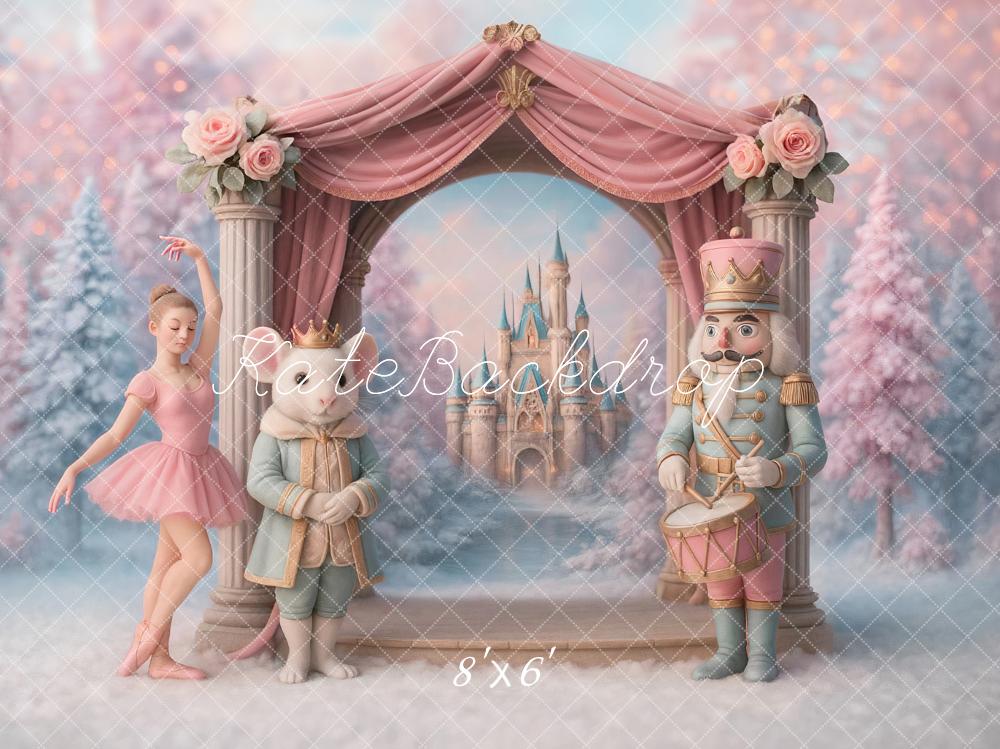 Kate Nutcracker Stage Castle Floral Arch Pink Backdrop Designed by Ashley Paul - Image 3