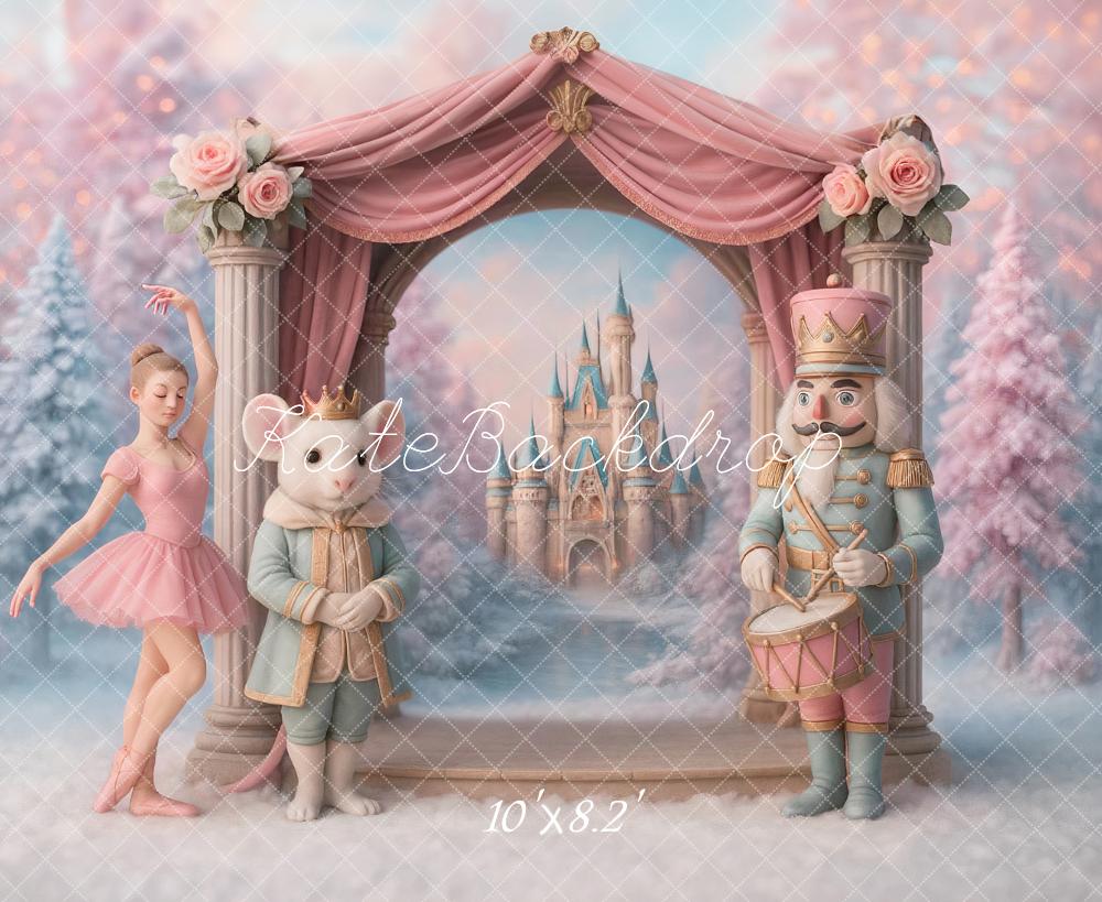 Kate Nutcracker Stage Castle Floral Arch Pink Backdrop Designed by Ashley Paul - Image 6