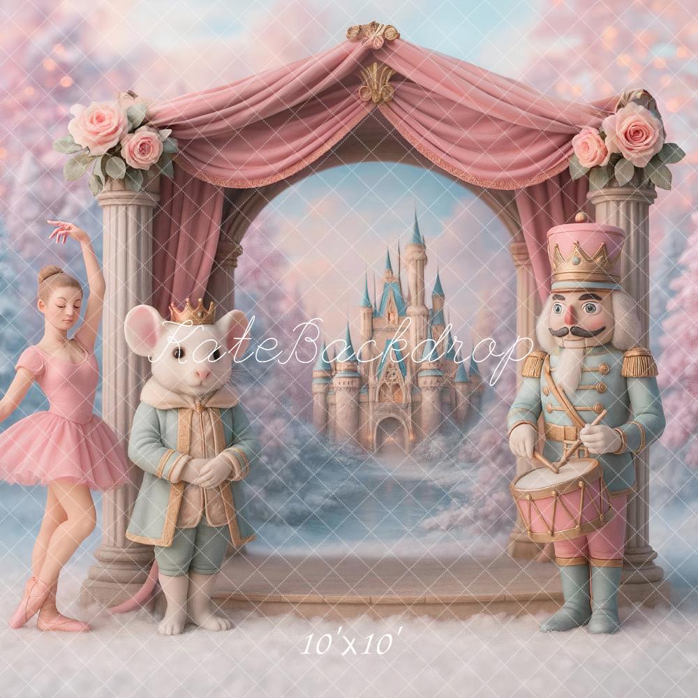 Kate Nutcracker Stage Castle Floral Arch Pink Backdrop Designed by Ashley Paul - Image 7
