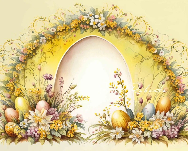 Kate Oil Painted Yellow Easter Arch Backdrop Designed by Patty Robert - Image 3