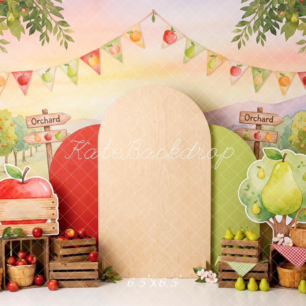Kate Orchard Apple Pear Crates Watercolour Backdrop Designed by Patty Robert - Image 2