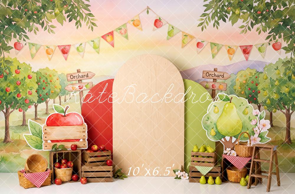 Kate Orchard Apple Pear Trees Fleece Backdrop Designed by Patty Robert - Image 2
