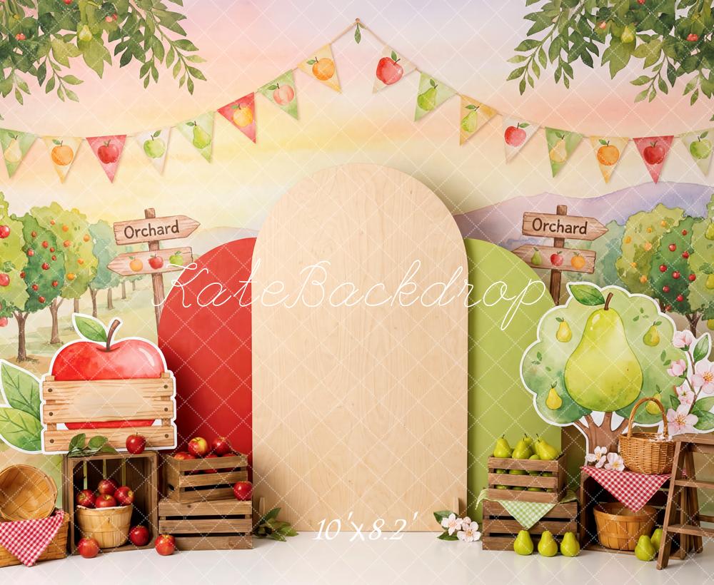 Kate Orchard Apple Pear Trees Fleece Backdrop Designed by Patty Robert - Image 3