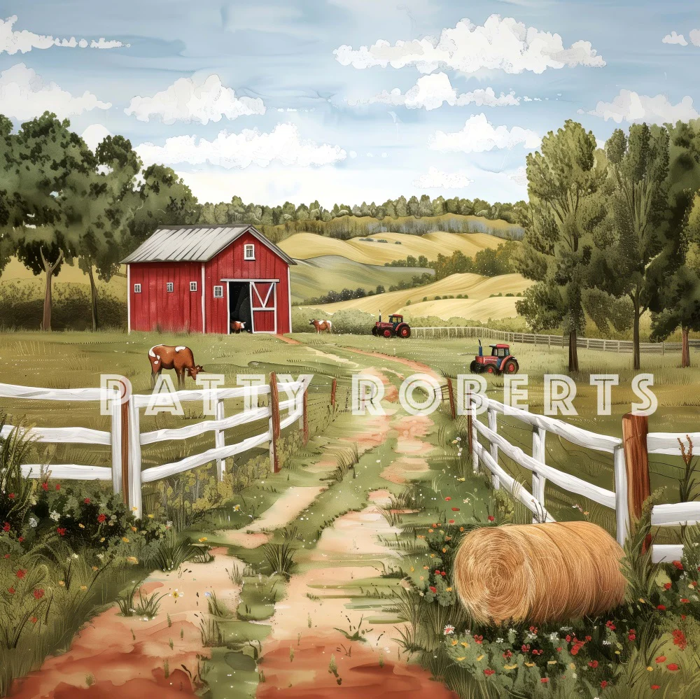 Kate Outdoor Forest Farm Red House Backdrop Designed by Patty Robert - Image 7