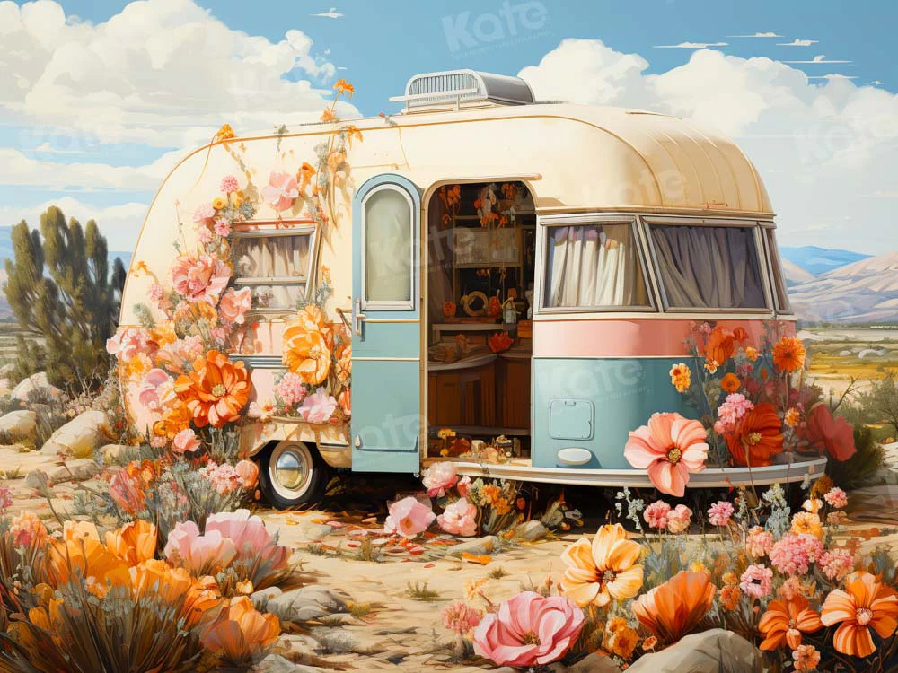 Kate Outdoor Spring Flower Cart Backdrop Designed by GQ - Image 3