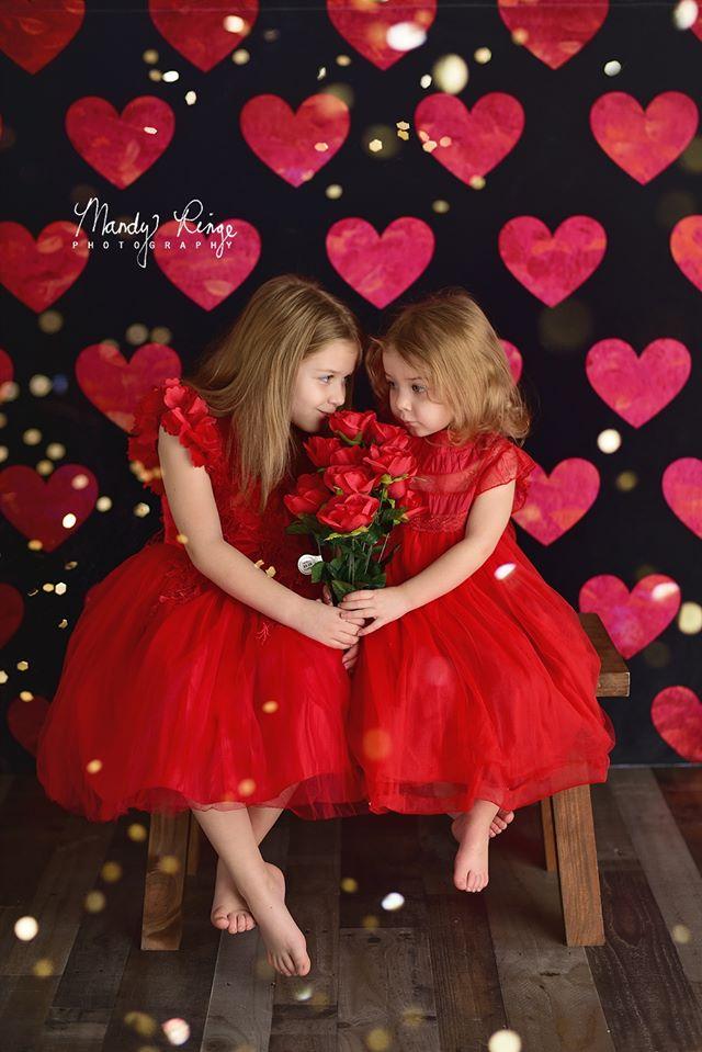 Kate Painted Heart Pattern Valentines Backdrop Designed By Mandy Ringe Photography - Image 3