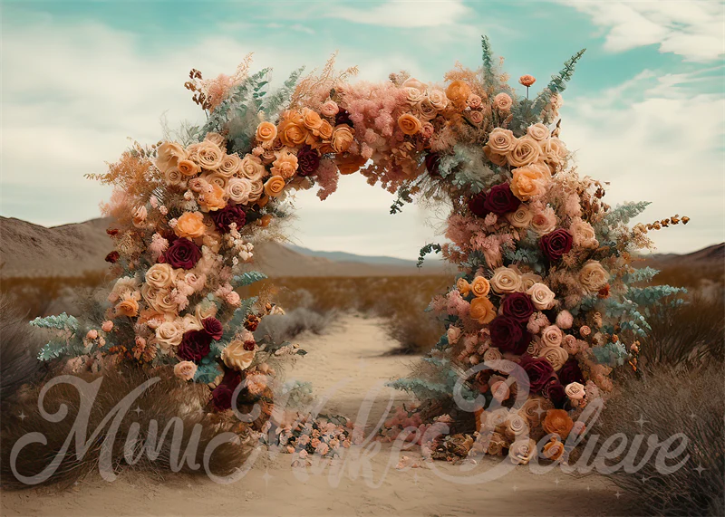 Kate Painterly Boho Fine Art Flower Arch Backdrop Designed by Mini MakeBelieve - Image 2
