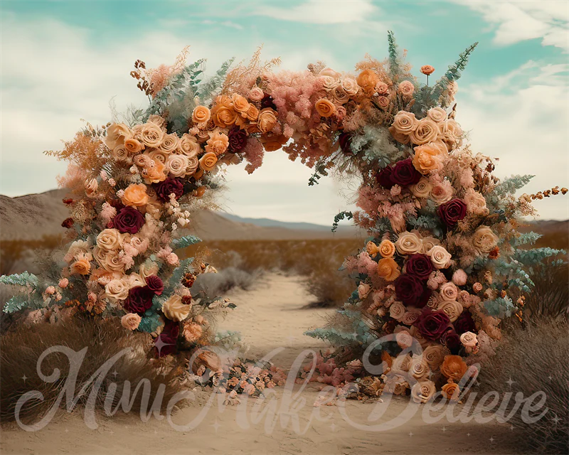 Kate Painterly Boho Fine Art Flower Arch Backdrop Designed by Mini MakeBelieve - Image 4