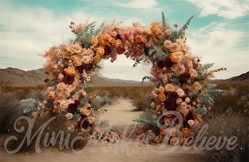 Kate Painterly Boho Fine Art Flower Arch Backdrop Designed by Mini MakeBelieve - Image 5