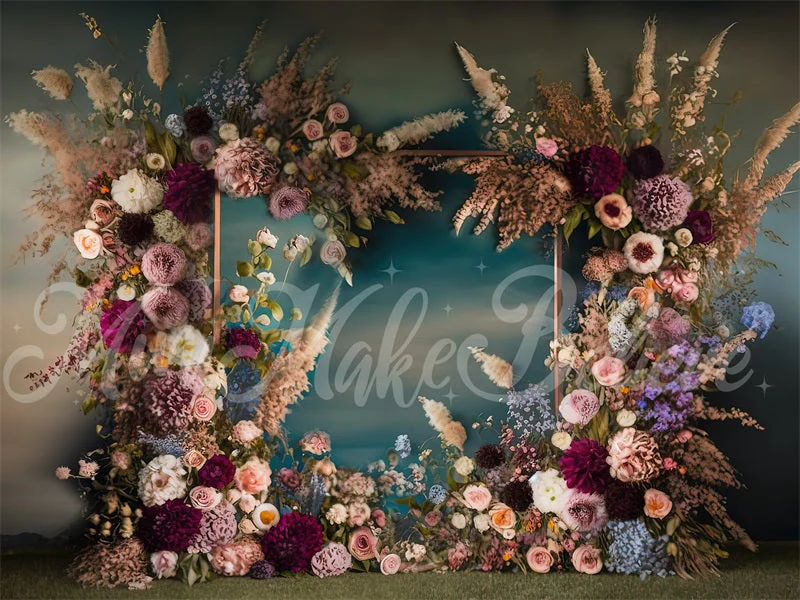 Kate Painterly Fine Art Frame Spring Flowers Fleece Backdrop Designed by Mini MakeBelieve - Image 7