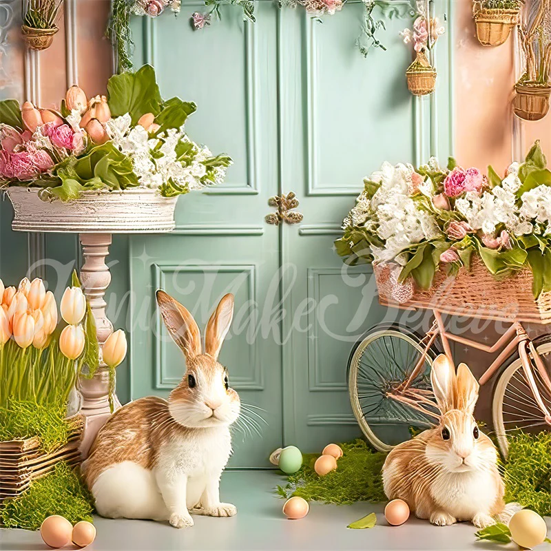 Kate Painterly Pastel Easter Bunny Flower Backdrop Designed by Mini MakeBelieve - Image 2