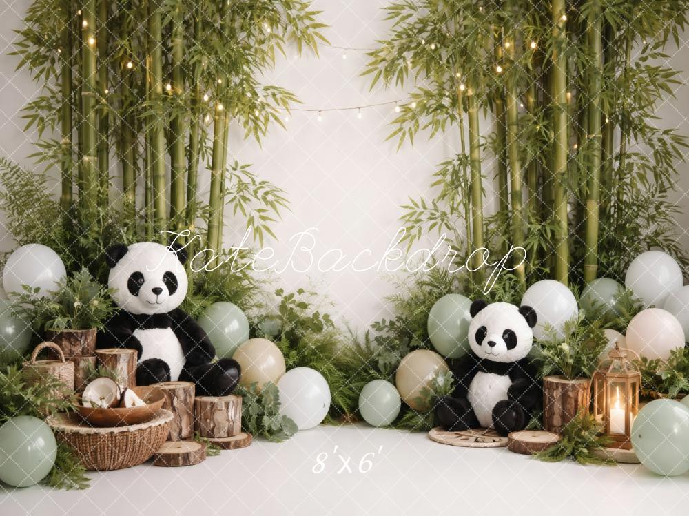 Kate Panda Bamboo Balloons Greenery Backdrop Designed by Vertigo Productions - Image 3