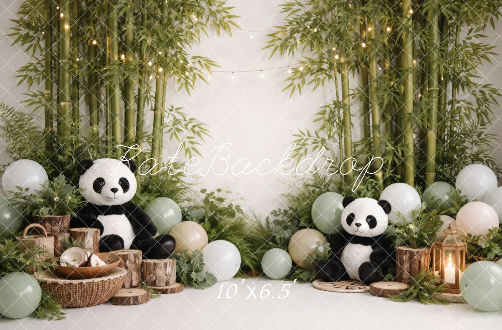 Kate Panda Bamboo Balloons Greenery Backdrop Designed by Vertigo Productions - Image 4