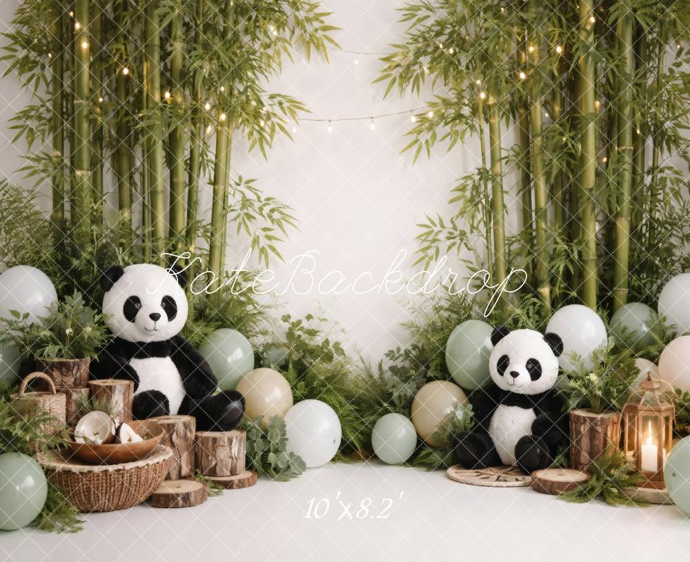 Kate Panda Bamboo Balloons Greenery Backdrop Designed by Vertigo Productions - Image 6