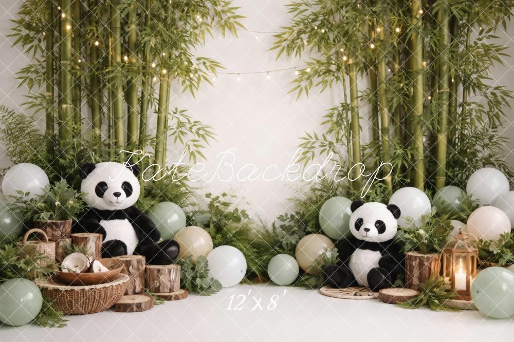 Kate Panda Bamboo Balloons Greenery Backdrop Designed by Vertigo Productions - Image 8