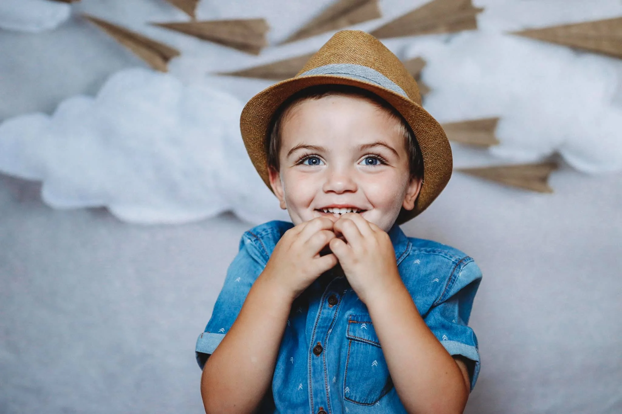Kate Paper Airplane with Clouds Children Backdrop for Photography Designed by Danette Kay Photography - Image 4