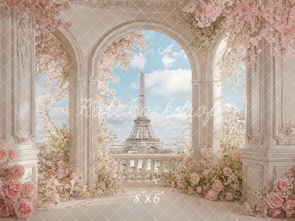 Kate Paris Balcony Arch Pink Floral Backdrop Designed by Chain Photography - Image 3