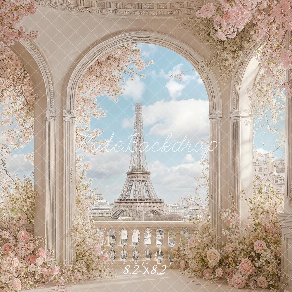 Kate Paris Balcony Arch Pink Floral Backdrop Designed by Chain Photography - Image 5