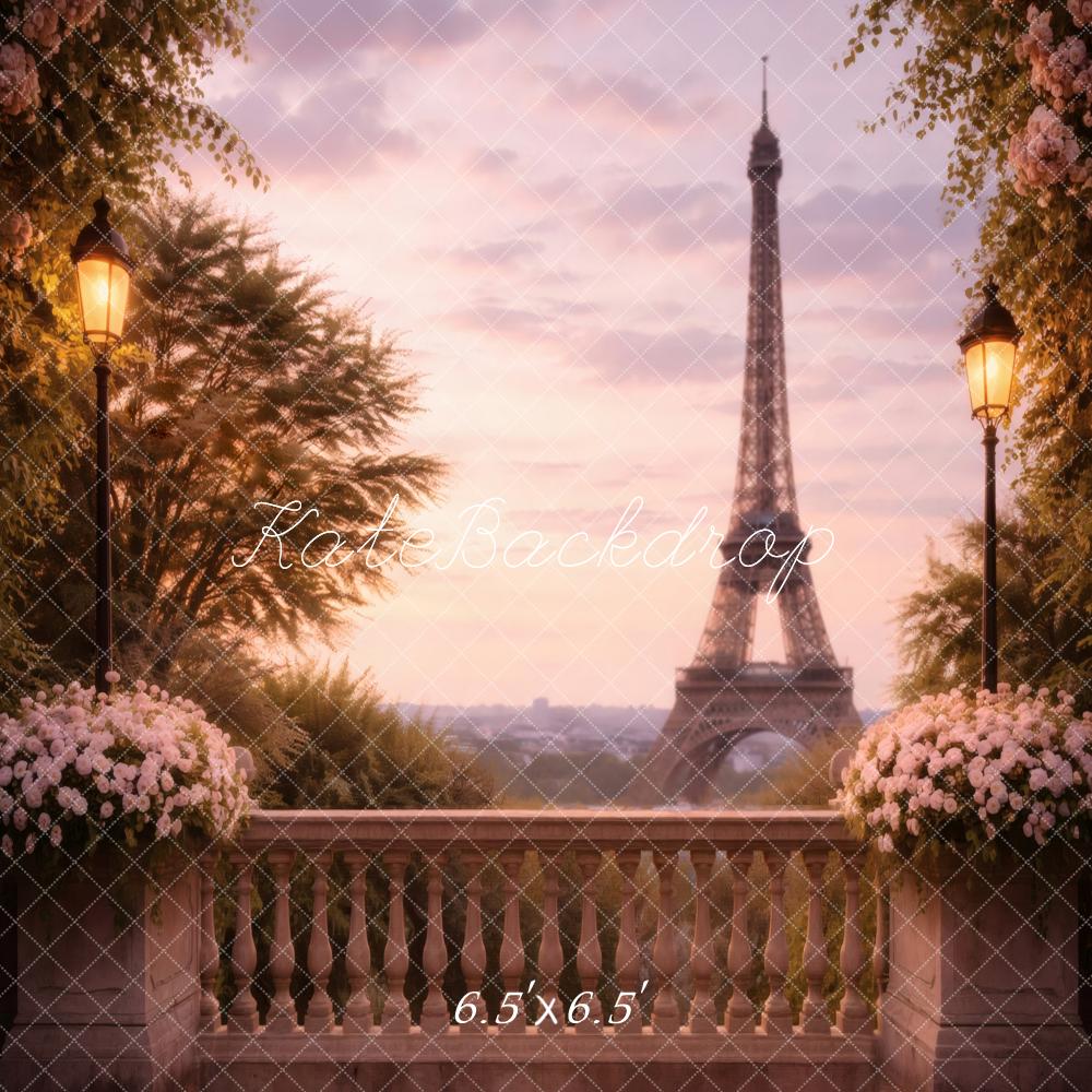 Kate Paris Eiffel Tower Balcony Lanterns Backdrop Designed by Vertigo Productions - Image 2