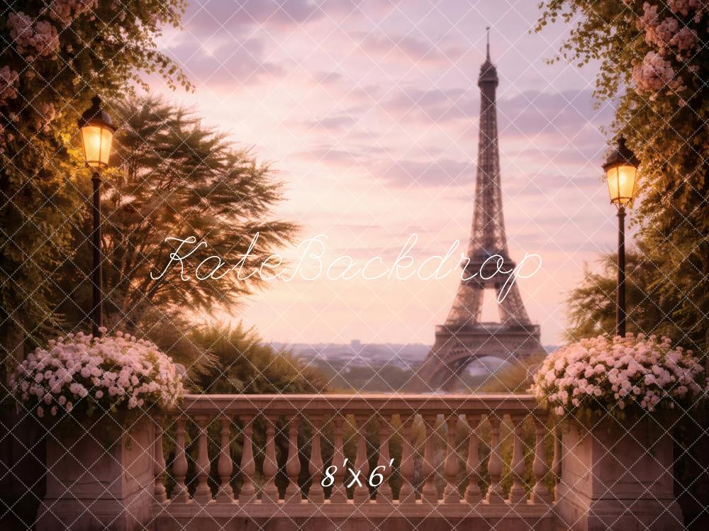 Kate Paris Eiffel Tower Balcony Lanterns Backdrop Designed by Vertigo Productions - Image 3
