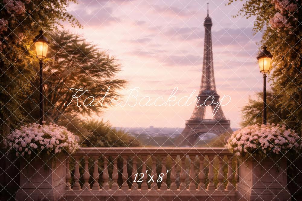 Kate Paris Eiffel Tower Balcony Lanterns Backdrop Designed by Vertigo Productions - Image 8