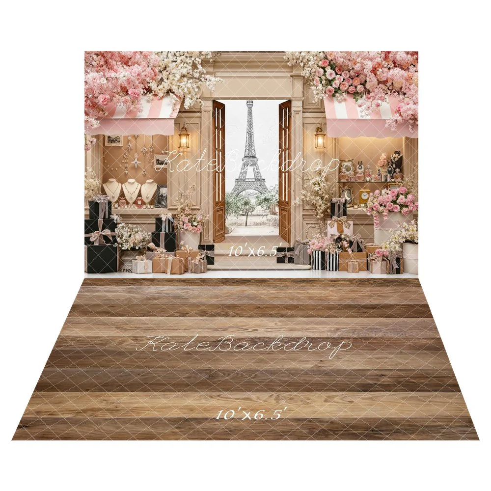 Kate Paris Tower Jewellery Perfume Backdrop+Wood Texture Planks Backdrop