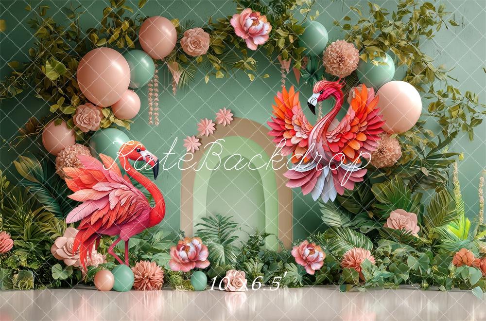 Kate Party Flamingo Balloon Floral Backdrop Designed by Laura Bybee - Image 4
