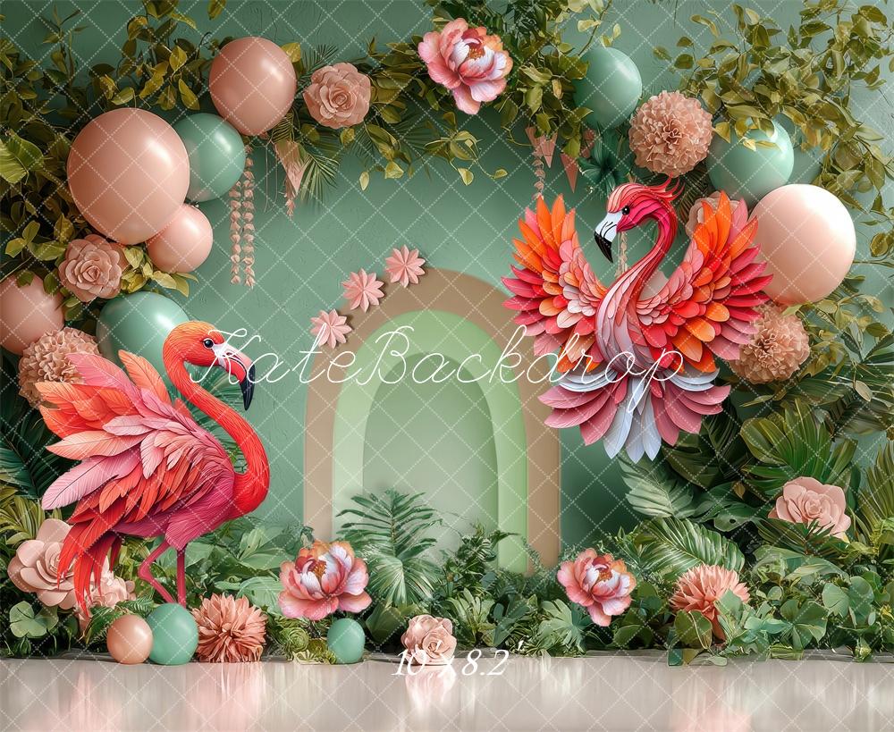Kate Party Flamingo Balloon Floral Backdrop Designed by Laura Bybee - Image 5