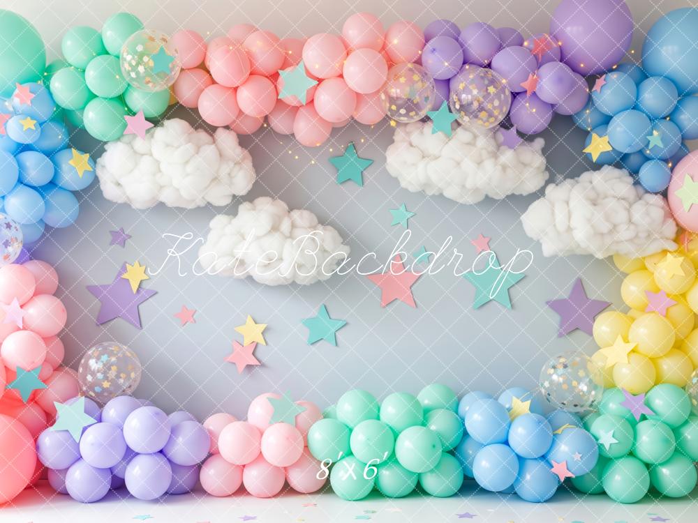 Kate Cake Smash Balloons Clouds Stars Backdrop Designed by Patty Robert - Image 3