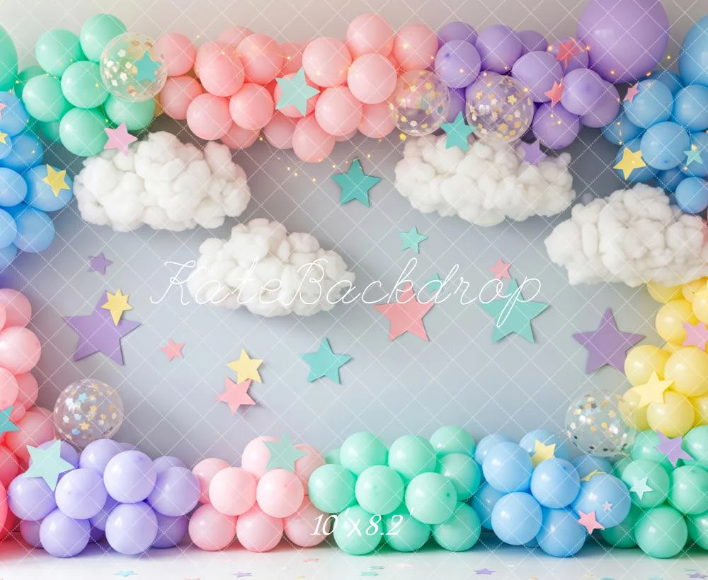 Kate Cake Smash Balloons Clouds Stars Backdrop Designed by Patty Robert - Image 6