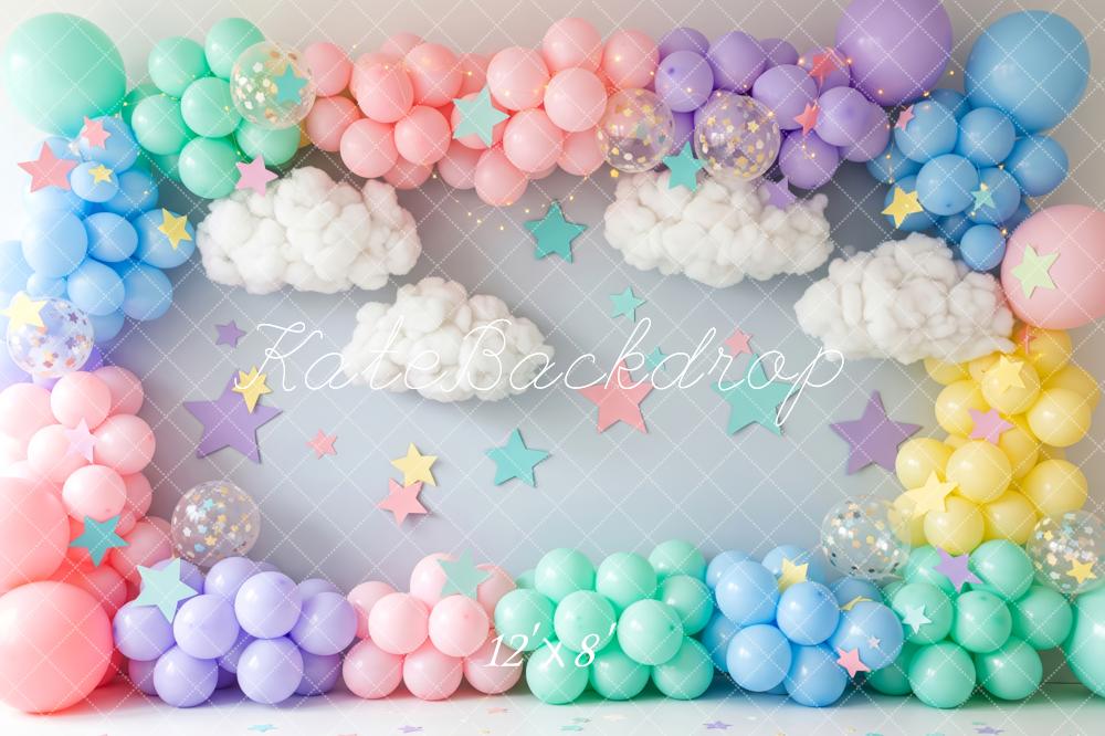 Kate Cake Smash Balloons Clouds Stars Backdrop Designed by Patty Robert - Image 8