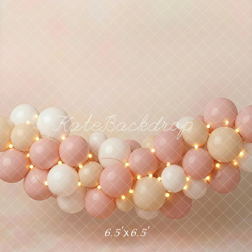 Kate Pastel Balloons Garland Lights Backdrop Designed by Emetselch - Image 2