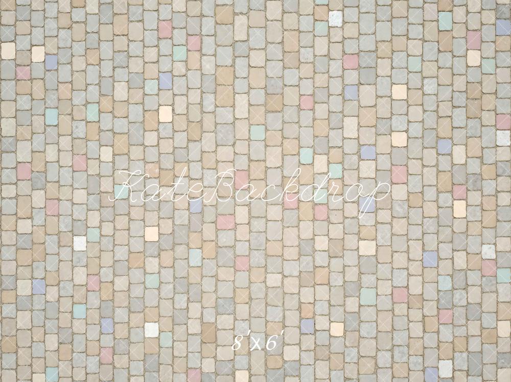 Kate Pastel Cobblestone Pattern Floor Backdrop Designed by Mini MakeBelieve - Image 3