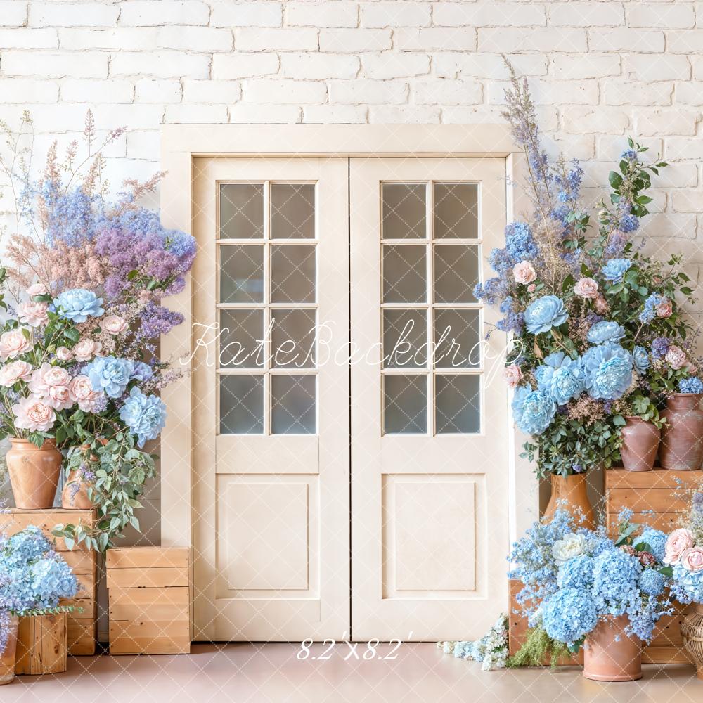 Kate Pastel Floral Rustic Door Wooden Crates Backdrop Designed by Emetselch - Image 5