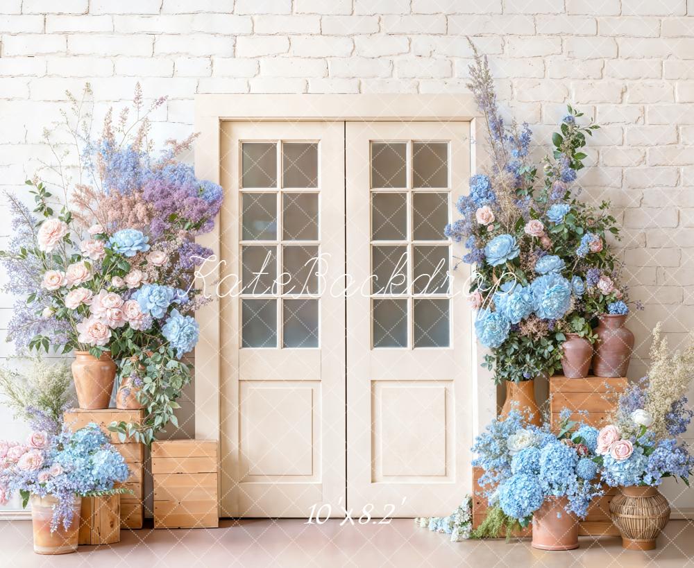 Kate Pastel Floral Rustic Door Wooden Crates Backdrop Designed by Emetselch - Image 6