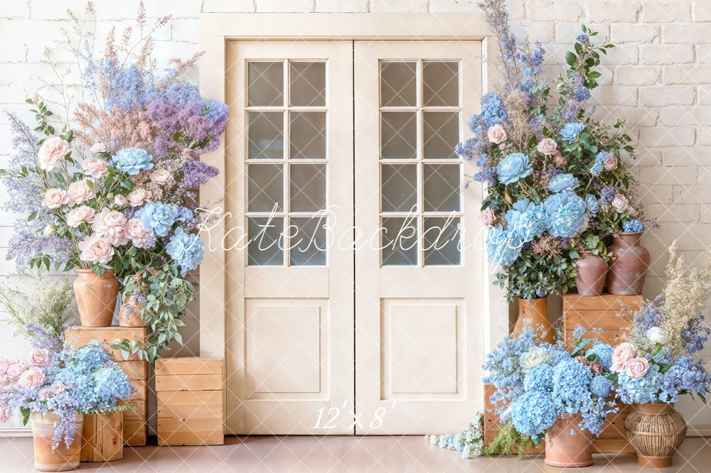 Kate Pastel Floral Rustic Door Wooden Crates Backdrop Designed by Emetselch - Image 8
