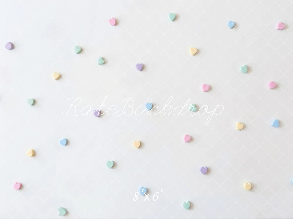 Kate Pastel Hearts Diamond Grid White Backdrop Designed by Mini MakeBelieve - Image 3