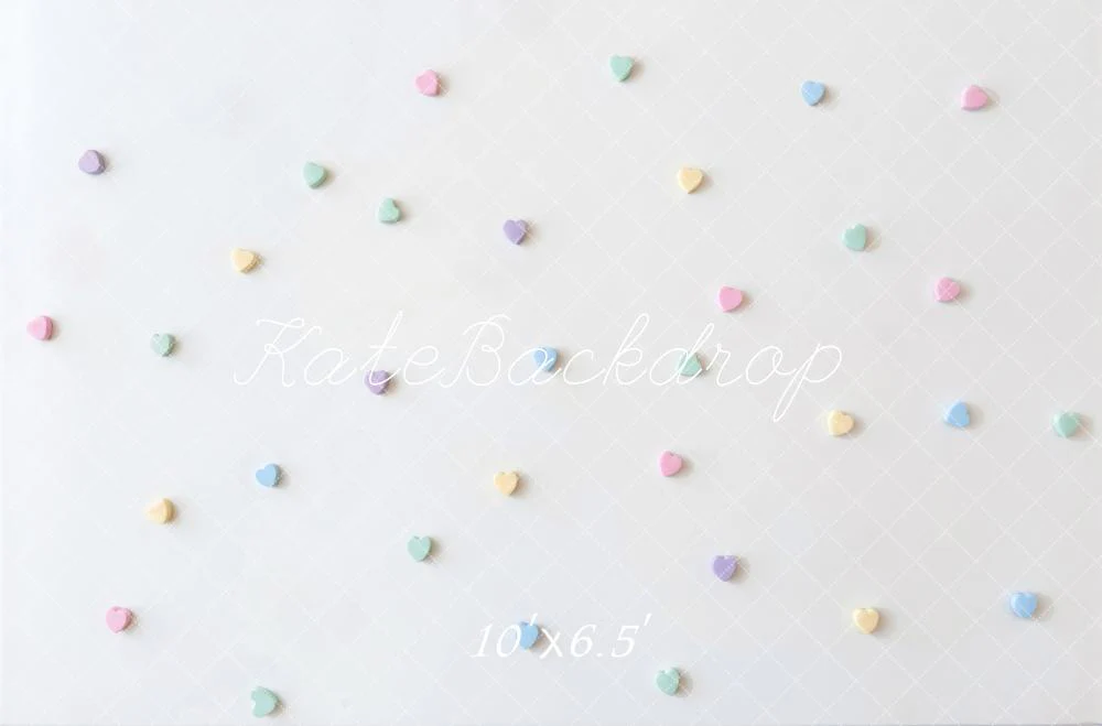 Kate Pastel Hearts Diamond Grid White Backdrop Designed by Mini MakeBelieve - Image 4