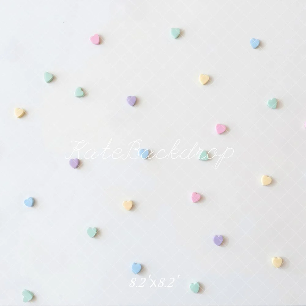 Kate Pastel Hearts Diamond Grid White Backdrop Designed by Mini MakeBelieve - Image 5