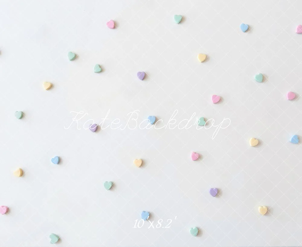 Kate Pastel Hearts Diamond Grid White Backdrop Designed by Mini MakeBelieve - Image 6