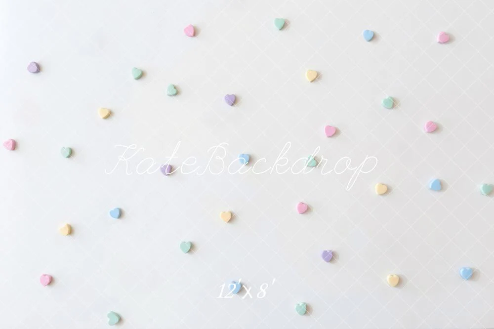 Kate Pastel Hearts Diamond Grid White Backdrop Designed by Mini MakeBelieve - Image 8