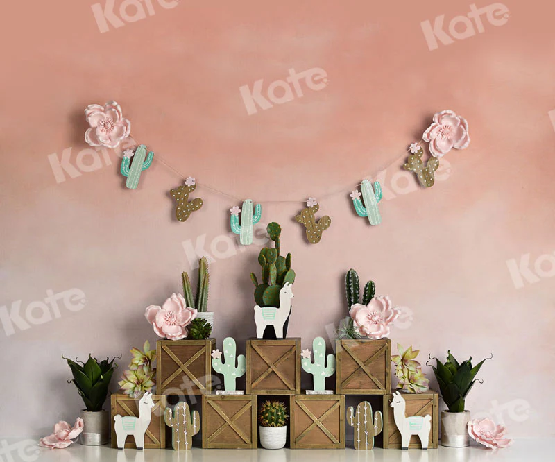 Kate Pastel Llamas with Cactus Pink Summer Backdrop Designed By Mandy Ringe Photography - Image 6