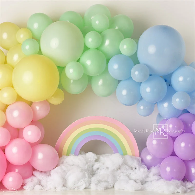 Kate Pastel Rainbow Balloon Arch Backdrop Designed by Mandy Ringe Photography - Image 2