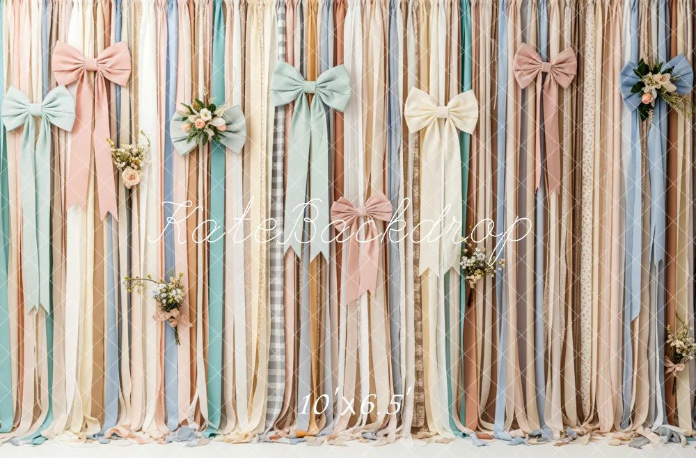 Kate Pastel Ribbons Bows Backdrop Designed by Patty Robert - Image 4