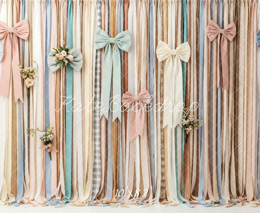 Kate Pastel Ribbons Bows Backdrop Designed by Patty Robert - Image 6