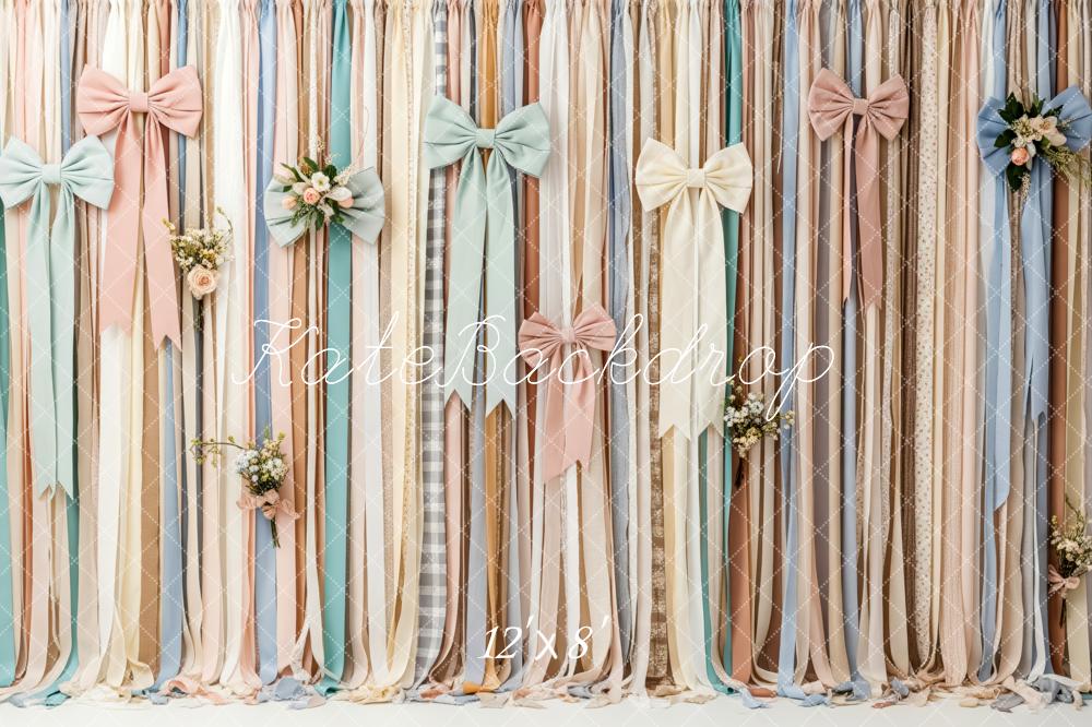 Kate Pastel Ribbons Bows Backdrop Designed by Patty Robert - Image 8