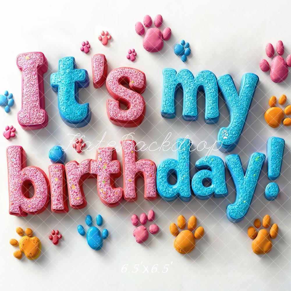 Kate Pet Birthday Paw Print Backdrop Designed by Emetselch - Image 2