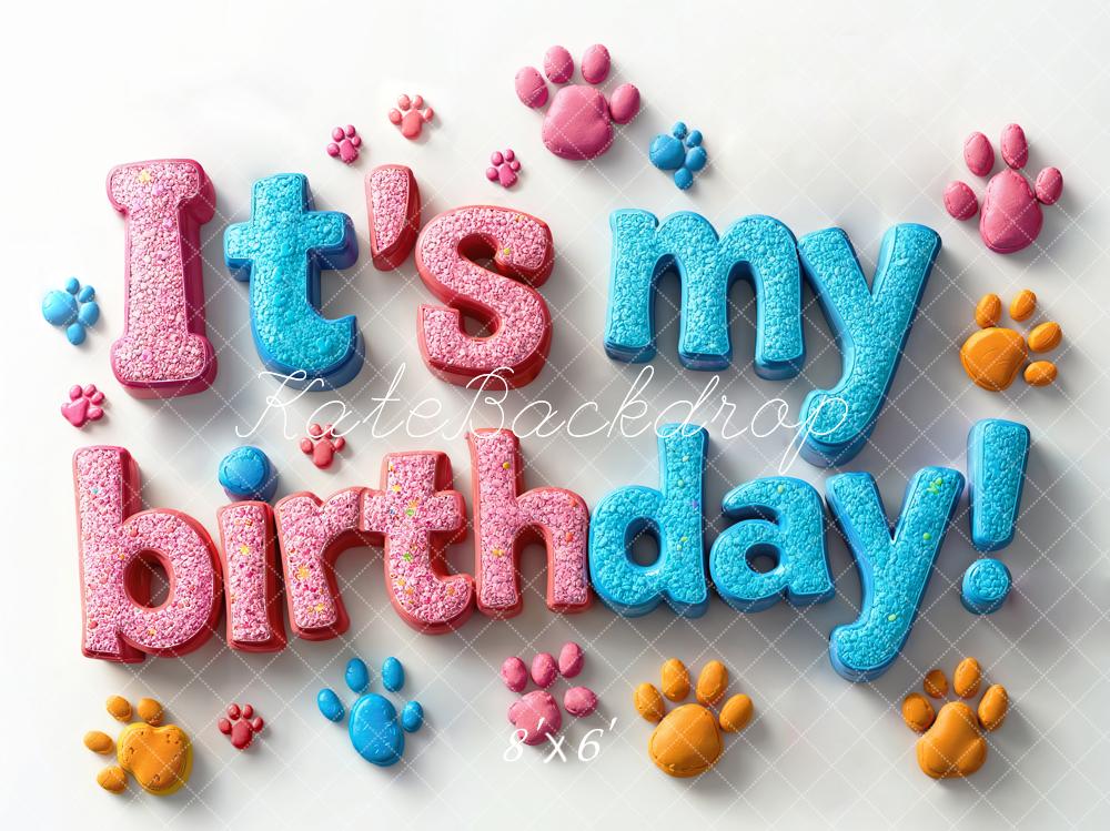 Kate Pet Birthday Paw Print Backdrop Designed by Emetselch - Image 3