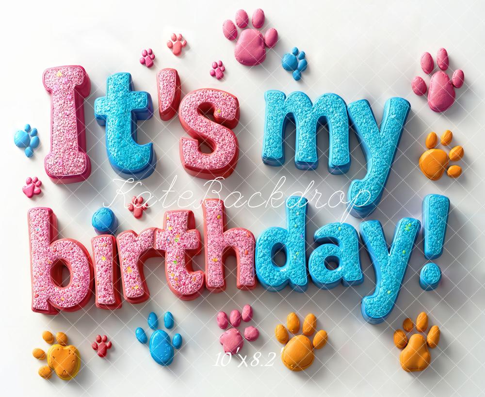 Kate Pet Birthday Paw Print Backdrop Designed by Emetselch - Image 5